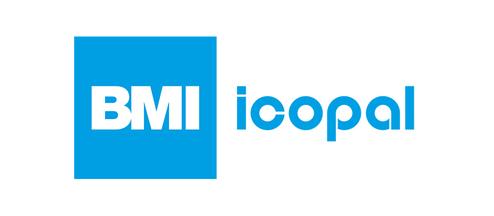 Logo von BMI Icopal in blau mit den Worten "BMI" und "icopal" in einem klaren, modernen Schriftstil.